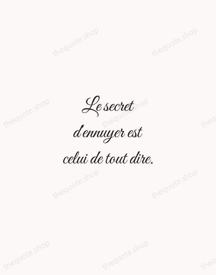 Le secret d'ennuyer est celui de tout dire. — Voltaire — Script Whisper