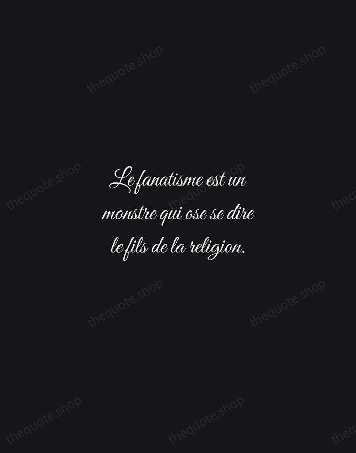 Le fanatisme est un monstre qui ose se dire le fils de… — Voltaire — Night Script