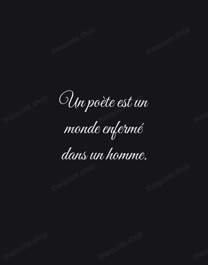 Un poète est un monde enfermé dans un homme. — Victor Hugo — Night Script