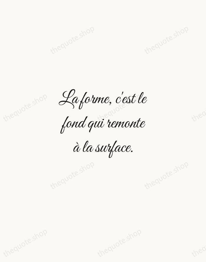 La forme, c'est le fond qui remonte à la surface. — Victor Hugo — Script Whisper