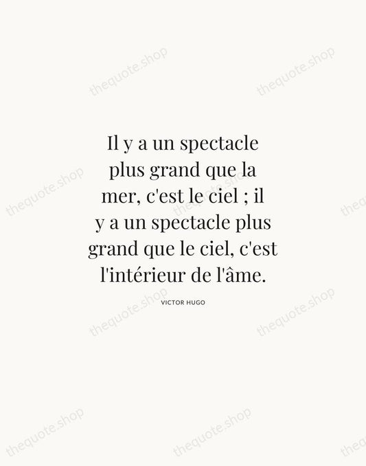Il y a un spectacle plus grand que la mer, c'est le… — Victor Hugo | Printable Wall Art — Atelier Serif