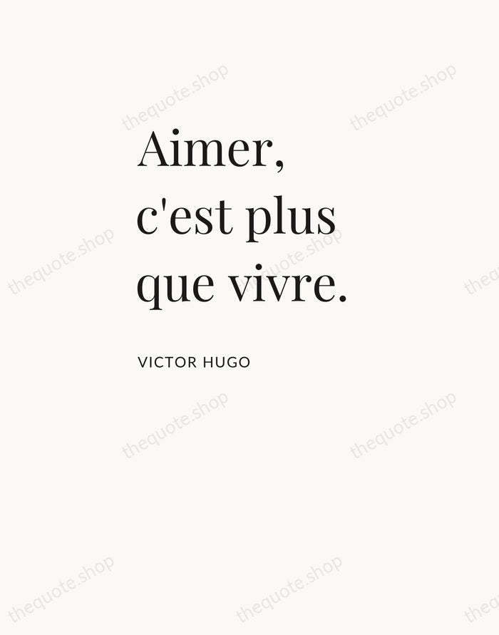 Aimer, c'est plus que vivre. — Victor Hugo — Asymmetric Left