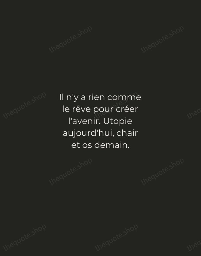 Il n'y a rien comme le rêve pour créer l'avenir. Utopie aujourd'hui… — Victor Hugo — Tracked Caps Unsigned