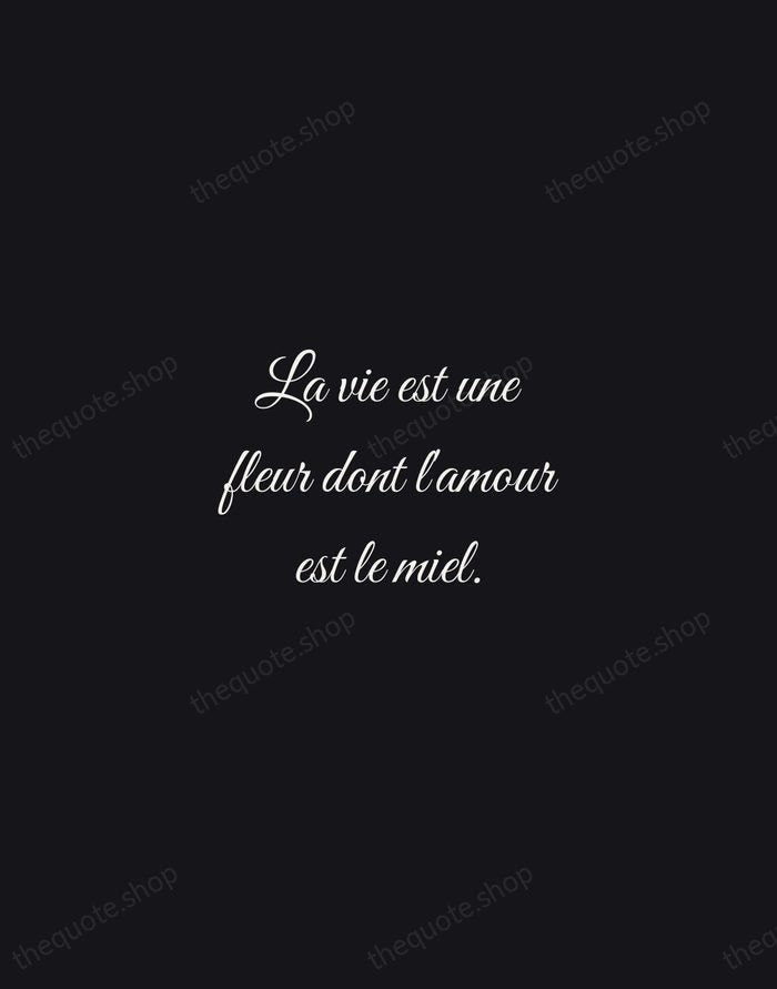 La vie est une fleur dont l'amour est le miel. — Victor Hugo — Night Script