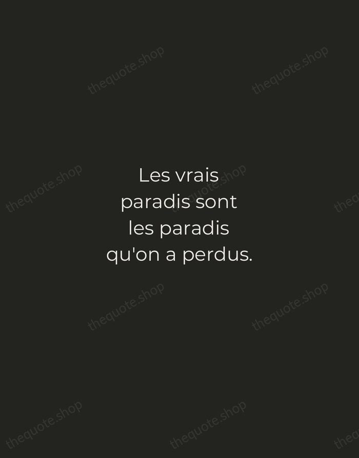 Les vrais paradis sont les paradis qu'on a perdus. — Marcel Proust — Tracked Caps Unsigned