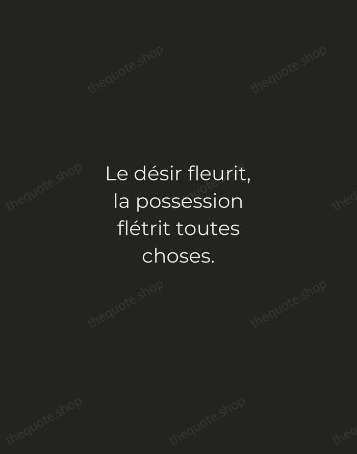 Le désir fleurit, la possession flétrit toutes choses. — Marcel Proust — Tracked Caps Unsigned