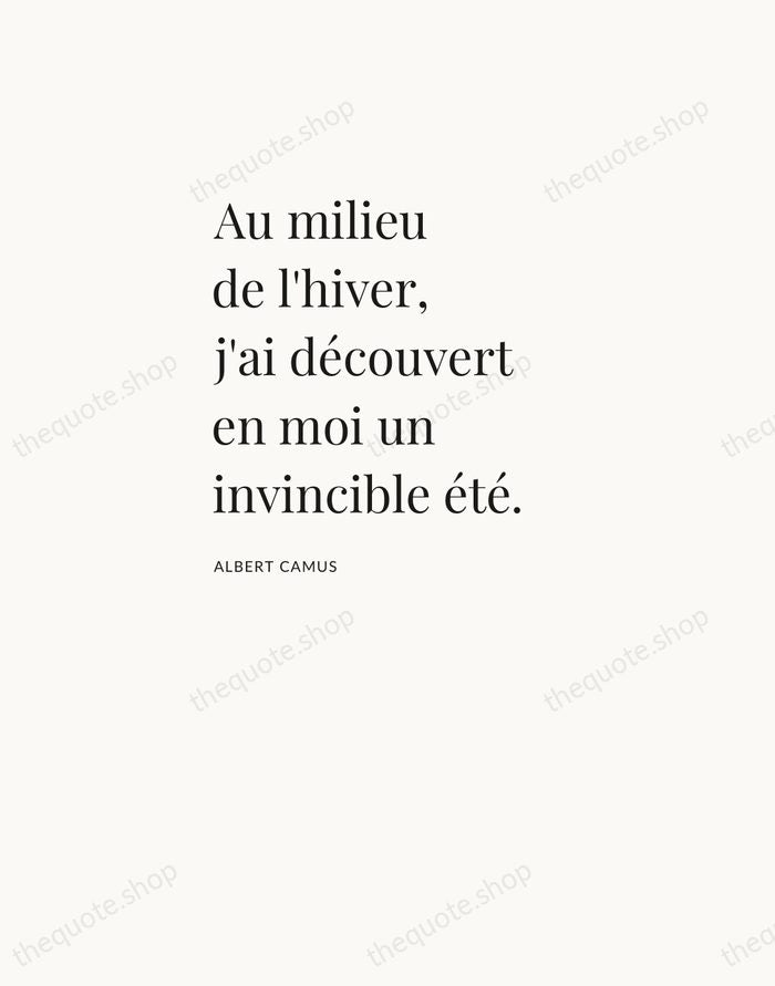 Au milieu de l'hiver, j'ai découvert en moi un invincible été. — Albert Camus — Asymmetric Left