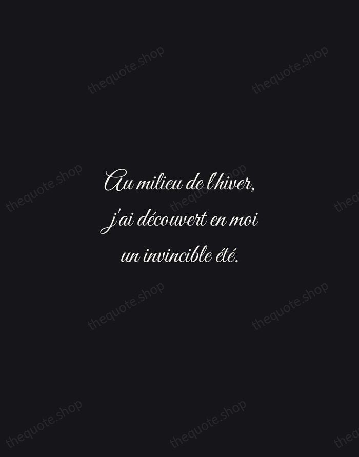Au milieu de l'hiver, j'ai découvert en moi un invincible été. — Albert Camus — Night Script