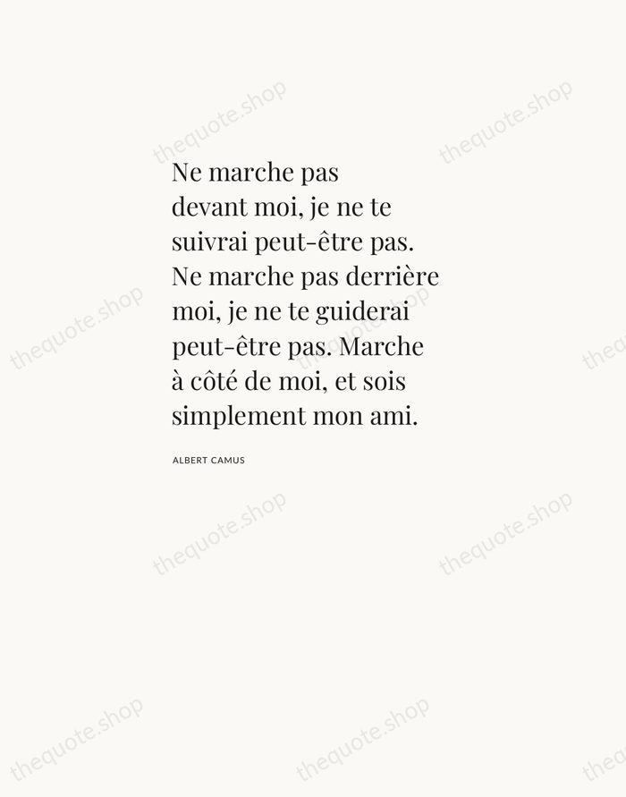 Ne marche pas devant moi, je ne te suivrai peut-être pas. Ne… — Albert Camus — Asymmetric Left
