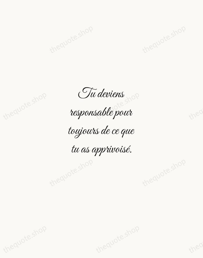 Tu deviens responsable pour toujours de ce que tu as apprivoisé. — Antoine de Saint-Exupéry — Script Whisper