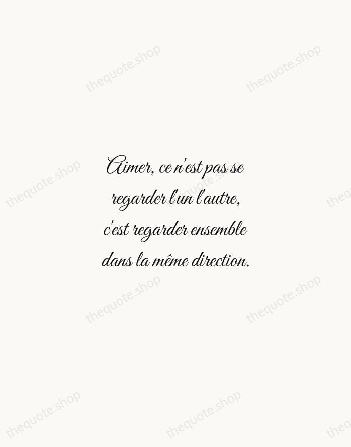 Aimer, ce n'est pas se regarder l'un l'autre, c'est regarder ensemble dans… — Antoine de Saint-Exupéry — Script Whisper