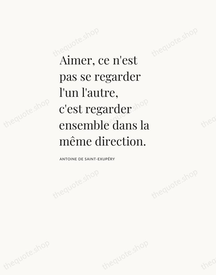 Aimer, ce n'est pas se regarder l'un l'autre, c'est regarder ensemble dans… — Antoine de Saint-Exupéry — Asymmetric Left