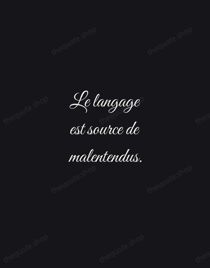 Le langage est source de malentendus. — Antoine de Saint-Exupéry — Night Script