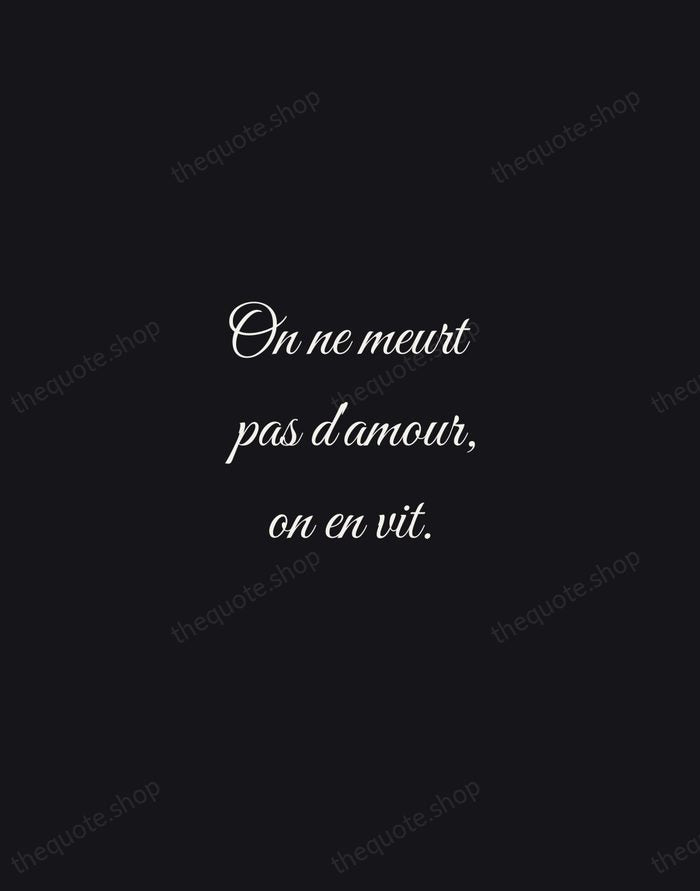 On ne meurt pas d'amour, on en vit. — Édith Piaf — Night Script