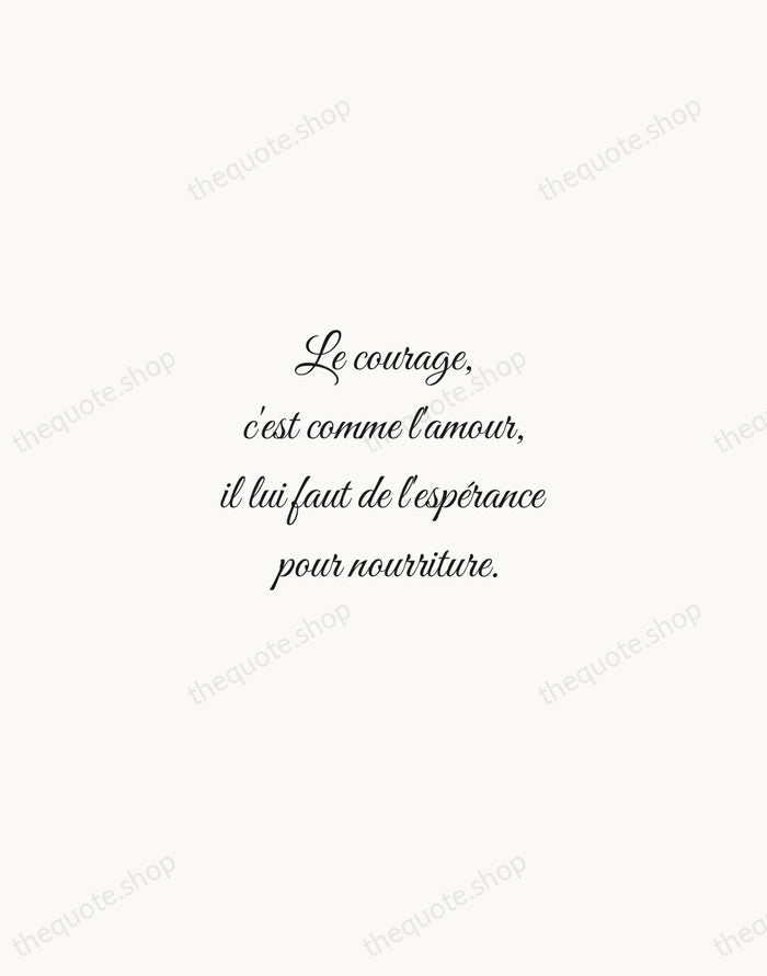 Le courage, c'est comme l'amour, il lui faut de l'espérance pour nourriture. — Napoléon Bonaparte — Script Whisper