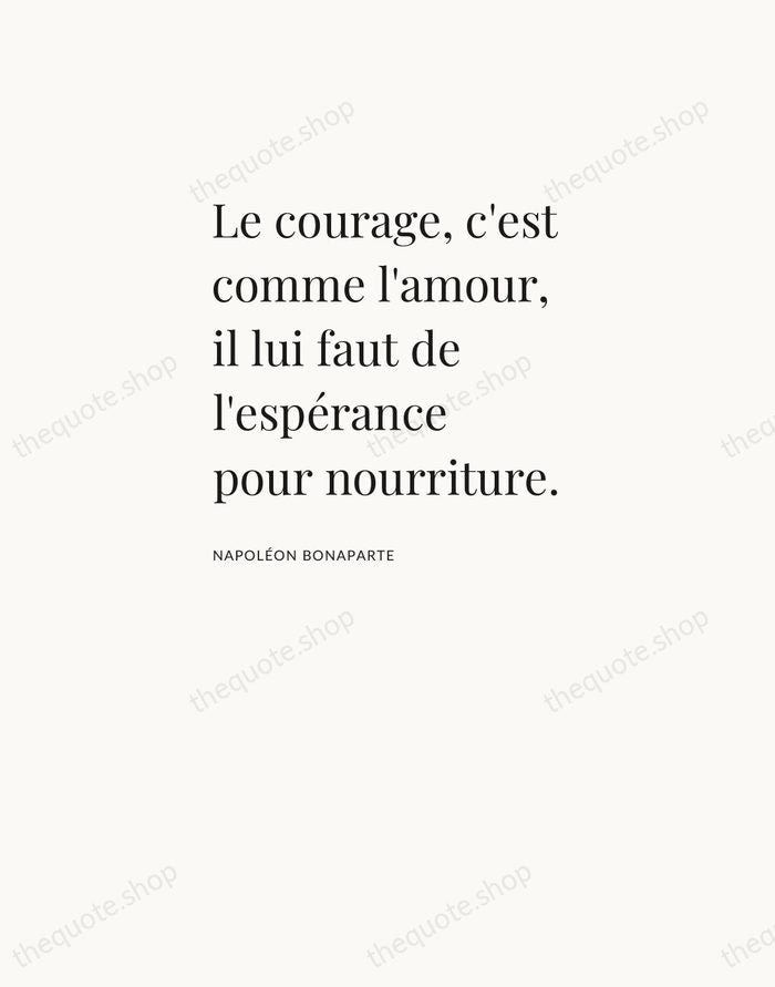 Le courage, c'est comme l'amour, il lui faut de l'espérance pour nourriture. — Napoléon Bonaparte — Asymmetric Left