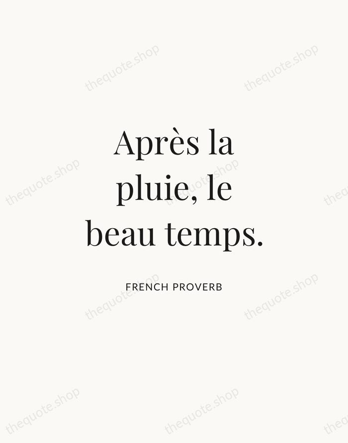 Après la pluie, le beau temps. — French Proverb | Printable Wall Art — Atelier Serif