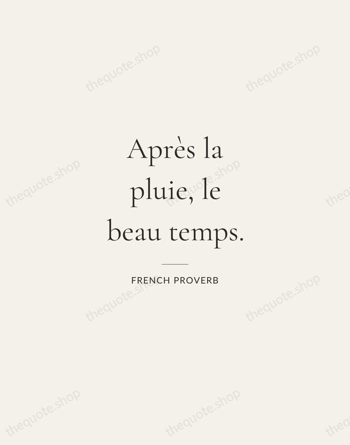 Après la pluie, le beau temps. — French Proverb — Gallery Rule
