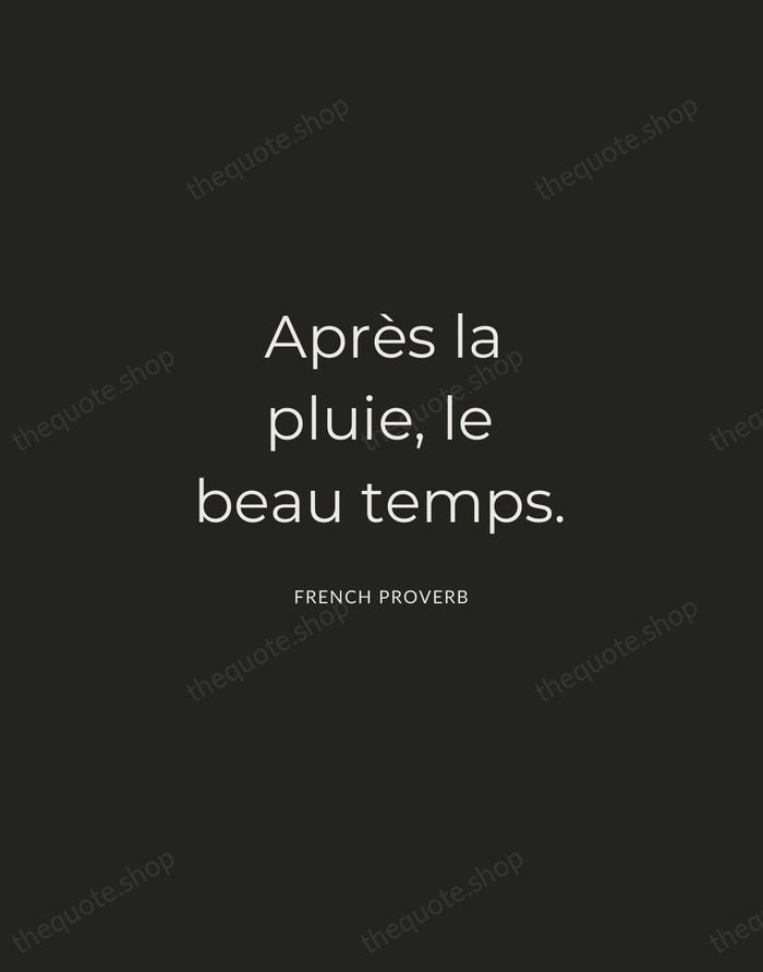 Après la pluie, le beau temps. — French Proverb — Charcoal Sans