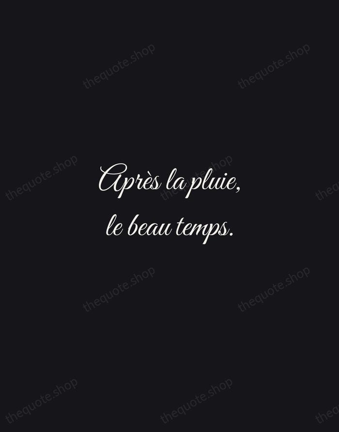 Après la pluie, le beau temps. — French Proverb — Night Script