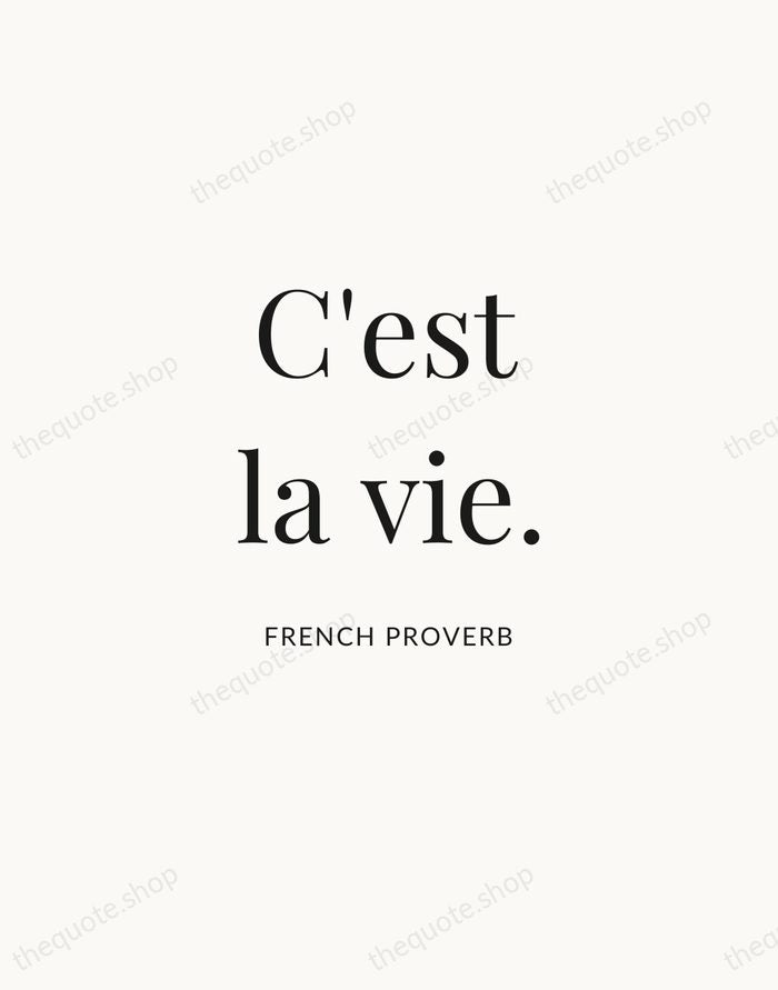 C'est la vie. — French Proverb | Printable Wall Art — Atelier Serif