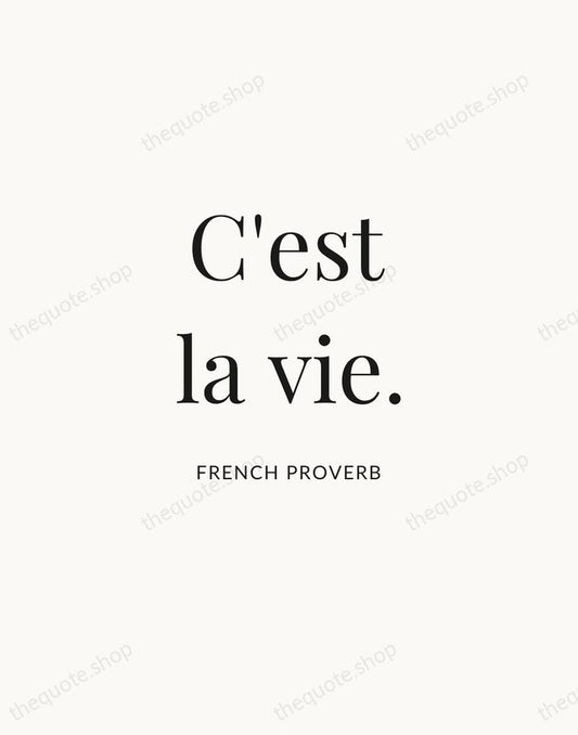 C'est la vie. — French Proverb | Printable Wall Art — Atelier Serif