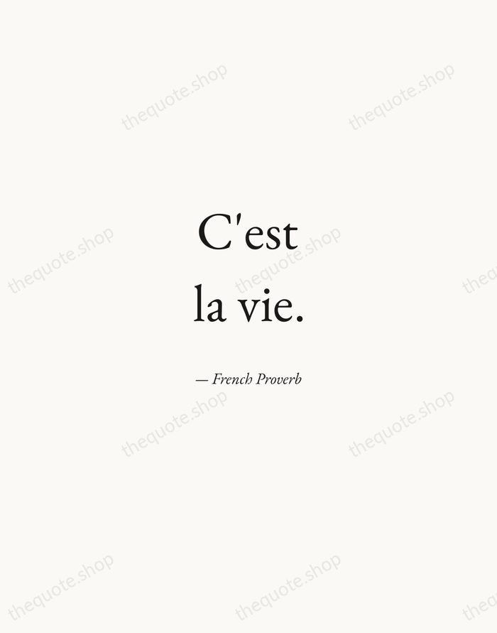 C'est la vie. — French Proverb — Quiet Garamond