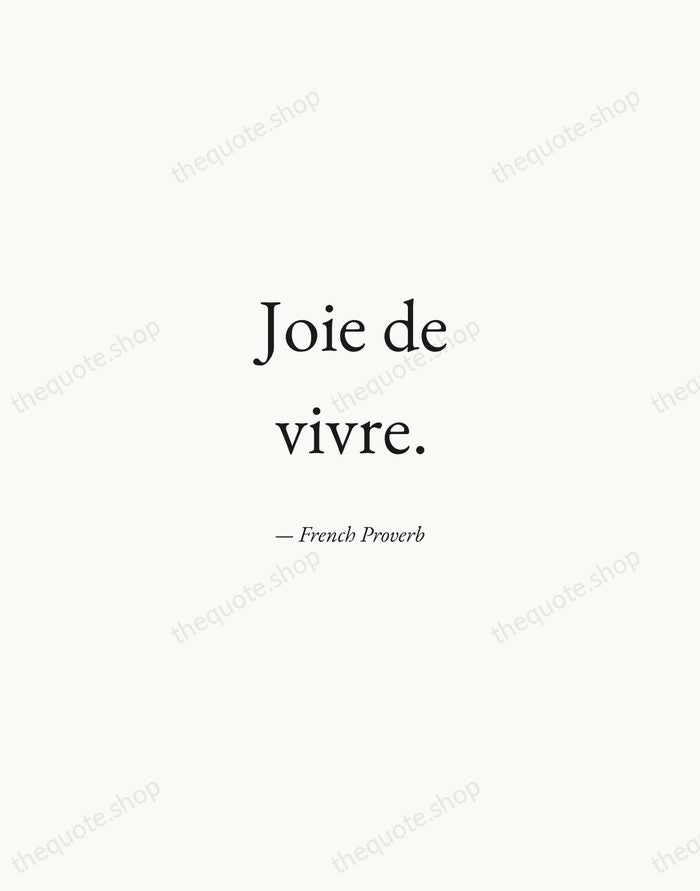 Joie de vivre. — French Proverb — Quiet Garamond