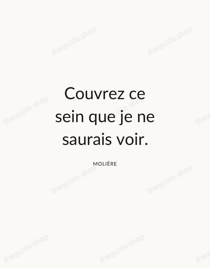 Couvrez ce sein que je ne saurais voir. — Molière — Modern Sans Calm