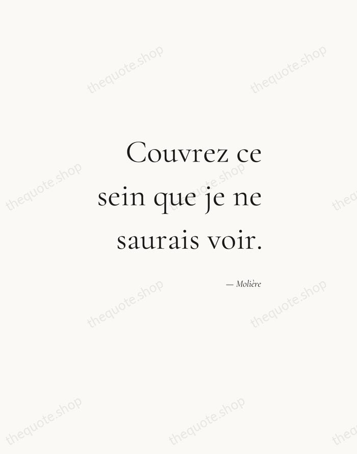 Couvrez ce sein que je ne saurais voir. — Molière — Soft Serif Right