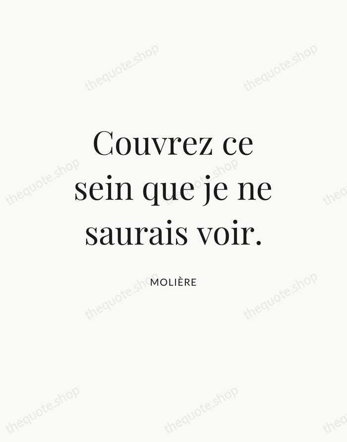 Couvrez ce sein que je ne saurais voir. — Molière — Statement Serif