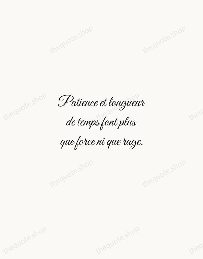 Patience et longueur de temps font plus que force ni que rage. — Jean de La Fontaine — Script Whisper