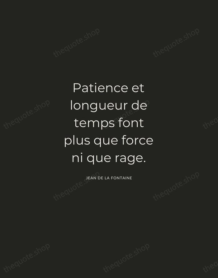 Patience et longueur de temps font plus que force ni que rage. — Jean de La Fontaine — Charcoal Sans