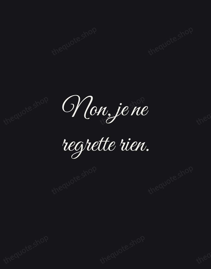 Non, je ne regrette rien. — Édith Piaf — Night Script