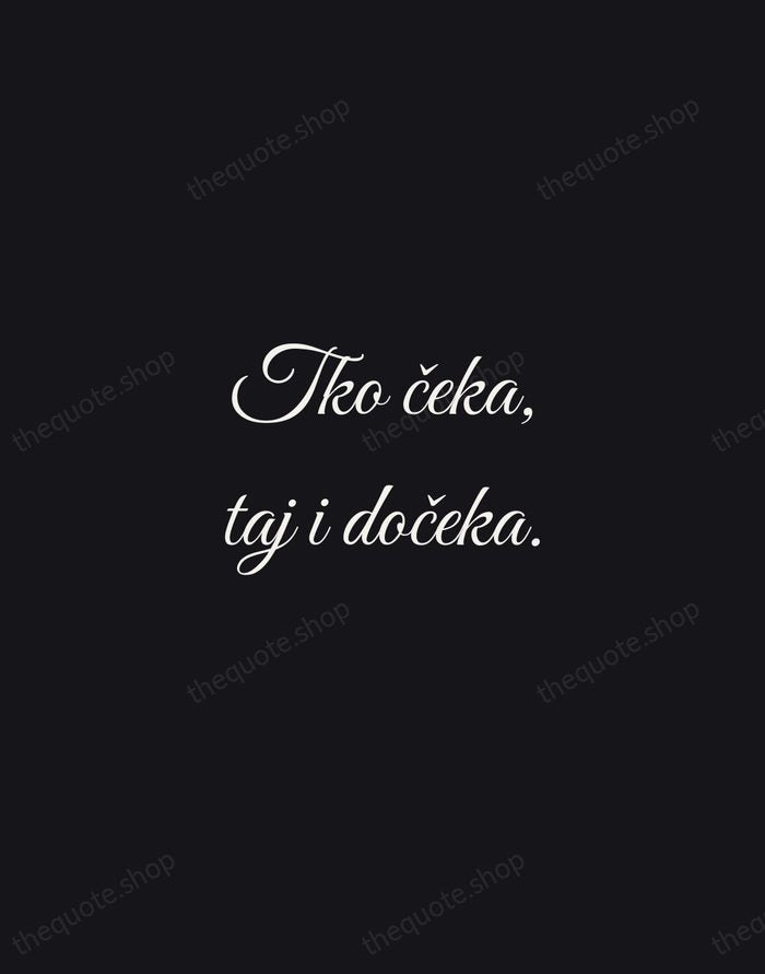 Tko čeka, taj i dočeka. — Croatian Proverb — Night Script