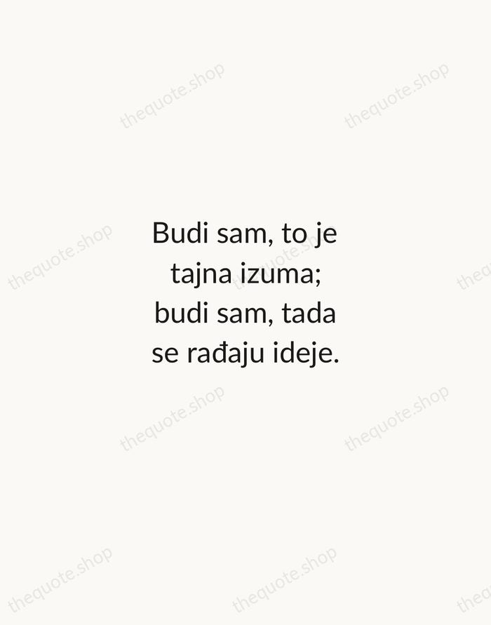 Budi sam, to je tajna izuma; budi sam, tada se rađaju ideje. — Nikola Tesla — Minimal Unsigned