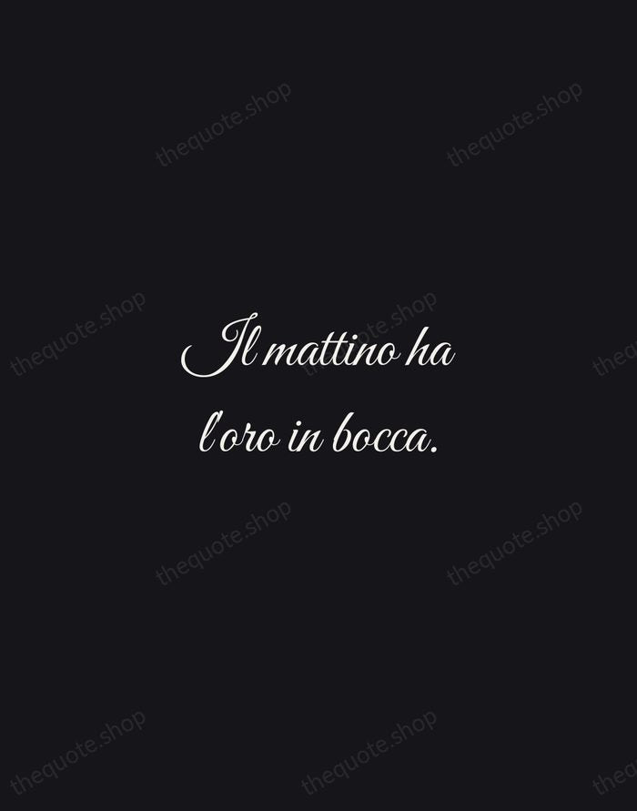 Il mattino ha l'oro in bocca. — Italian Proverb — Night Script