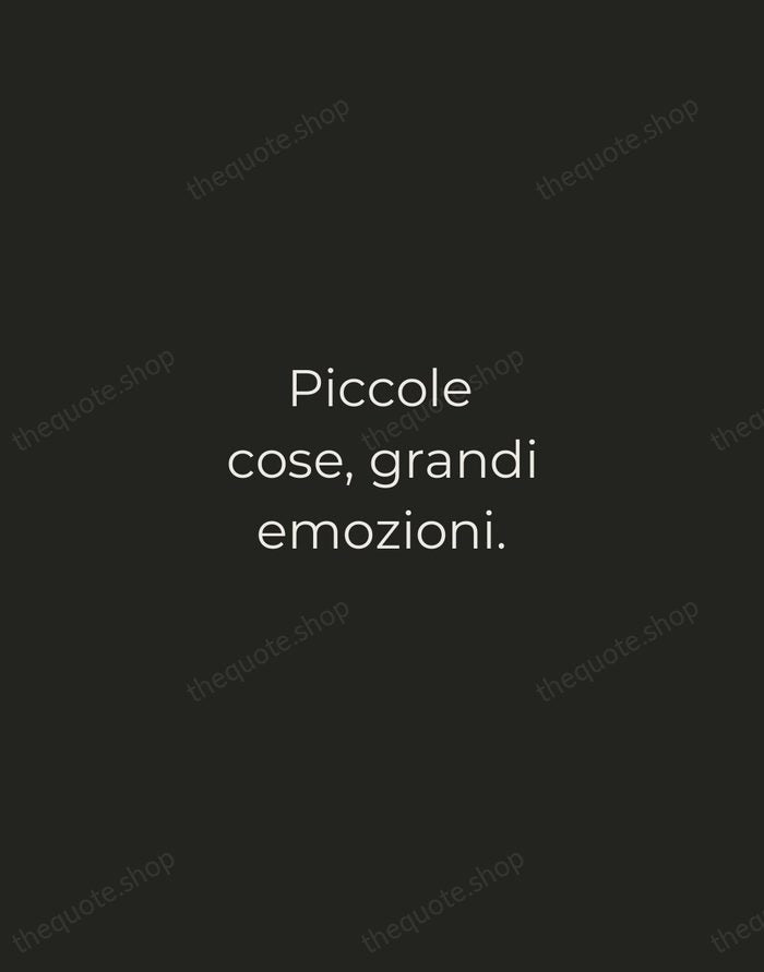 Piccole cose, grandi emozioni. — Italian Proverb — Tracked Caps Unsigned