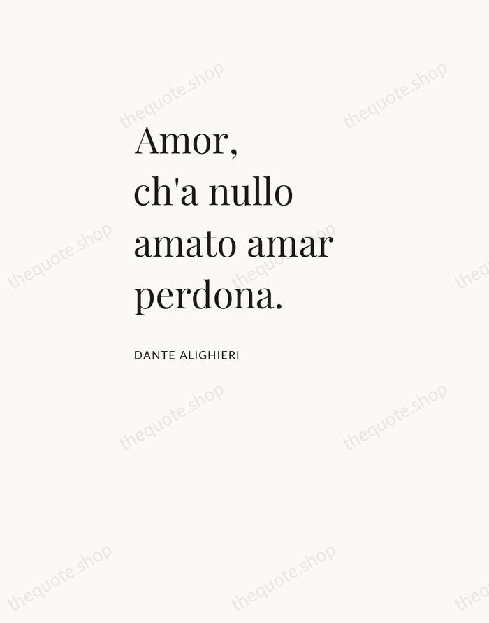 Amor, ch'a nullo amato amar perdona. — Dante Alighieri — Asymmetric Left