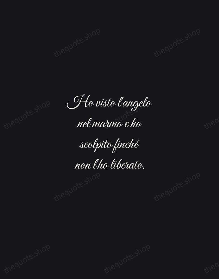 Ho visto l'angelo nel marmo e ho scolpito finché non l'ho liberato. — Michelangelo Buonarroti — Night Script
