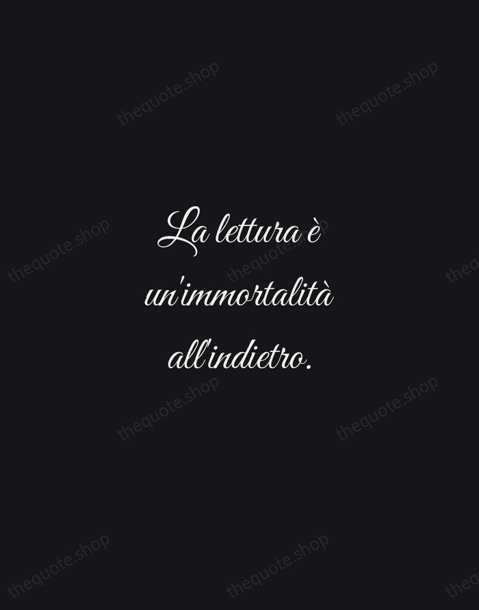 La lettura è un'immortalità all'indietro. — Umberto Eco — Night Script