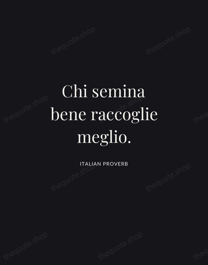 Chi semina bene raccoglie meglio. — Italian Proverb | Printable Wall Art — Midnight Serif