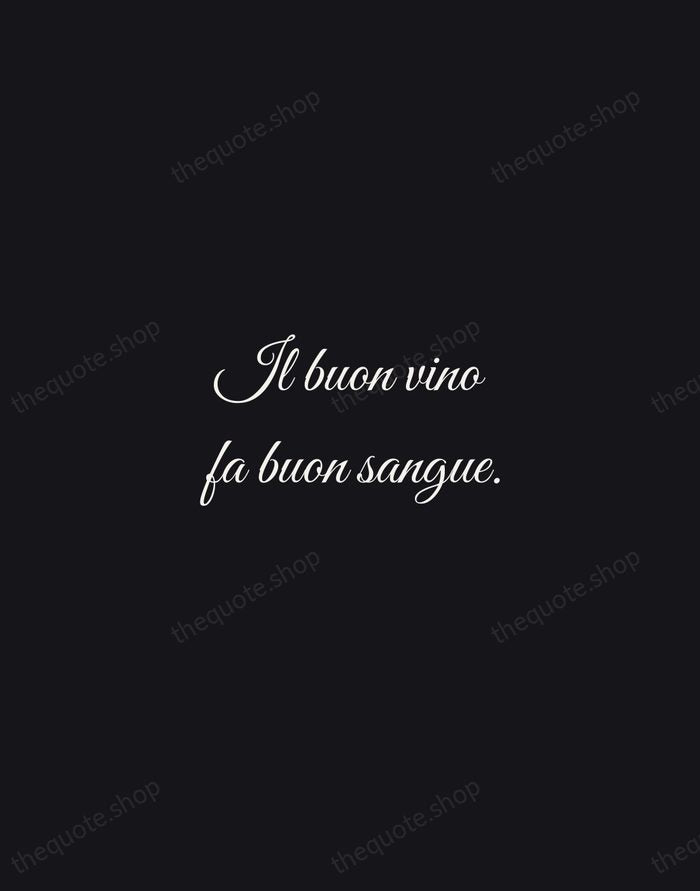 Il buon vino fa buon sangue. — Italian Proverb — Night Script