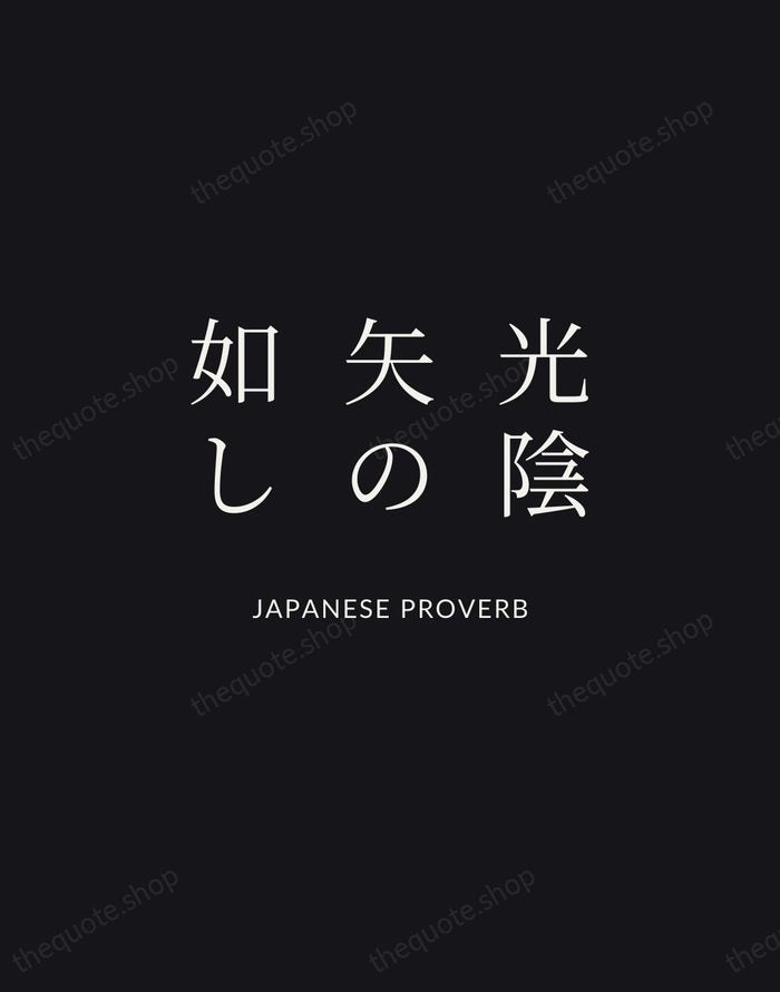 光陰矢の如し — Japanese Proverb | Printable Wall Art — Midnight Serif