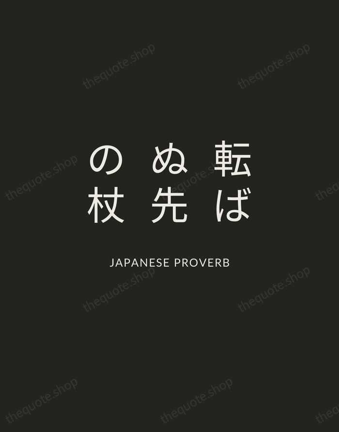 転ばぬ先の杖 — Japanese Proverb — Charcoal Sans