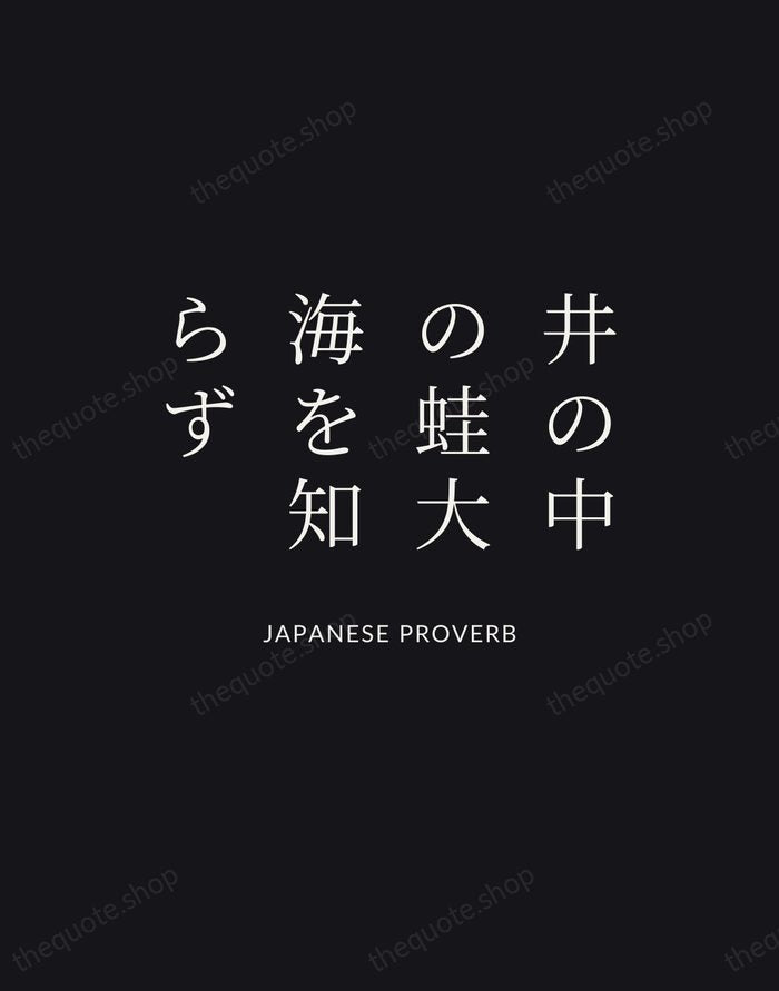 井の中の蛙大海を知らず — Japanese Proverb | Printable Wall Art — Poster Condensed