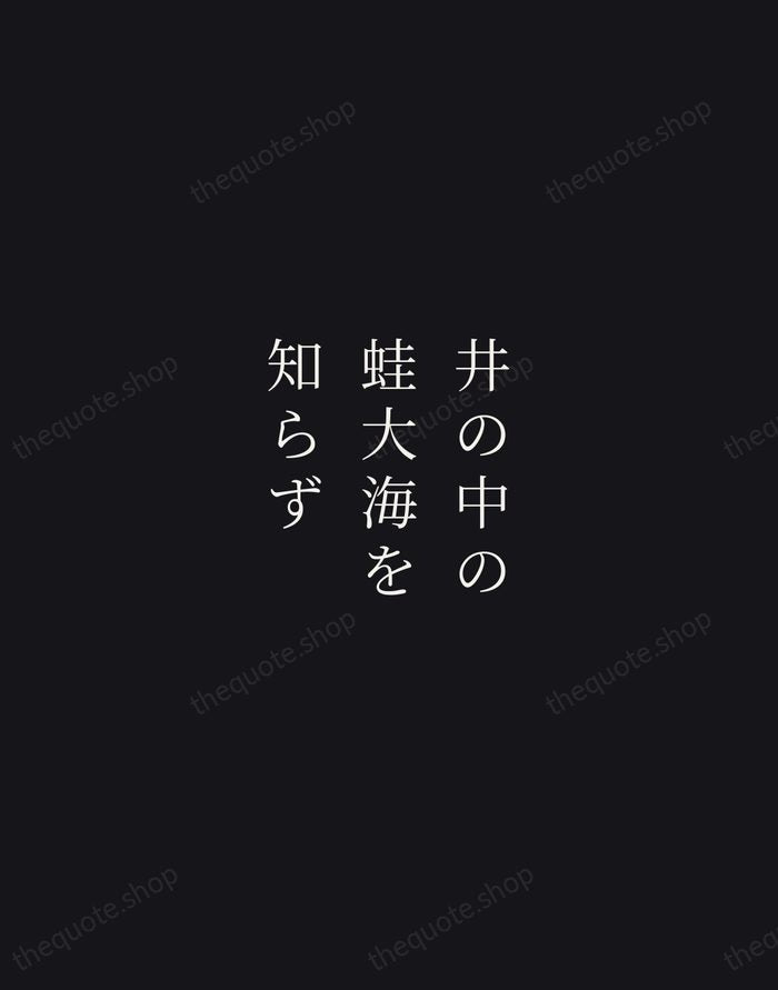 井の中の蛙大海を知らず — Japanese Proverb — Night Script