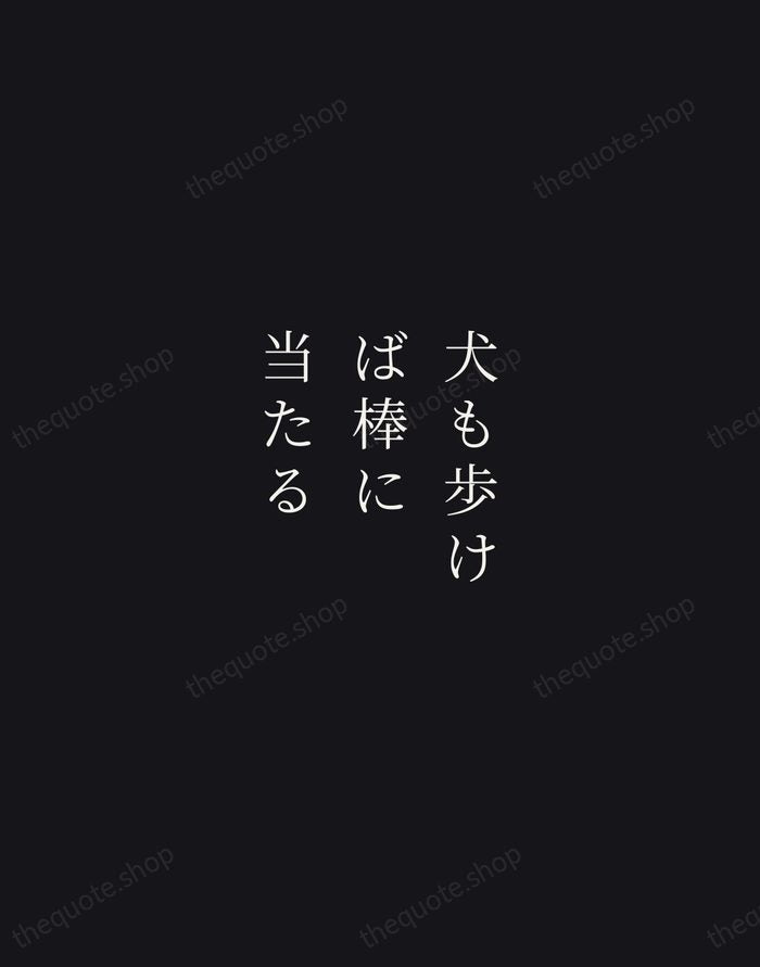 犬も歩けば棒に当たる — Japanese Proverb — Night Script