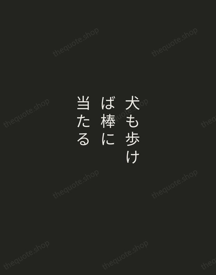 犬も歩けば棒に当たる — Japanese Proverb — Tracked Caps Unsigned