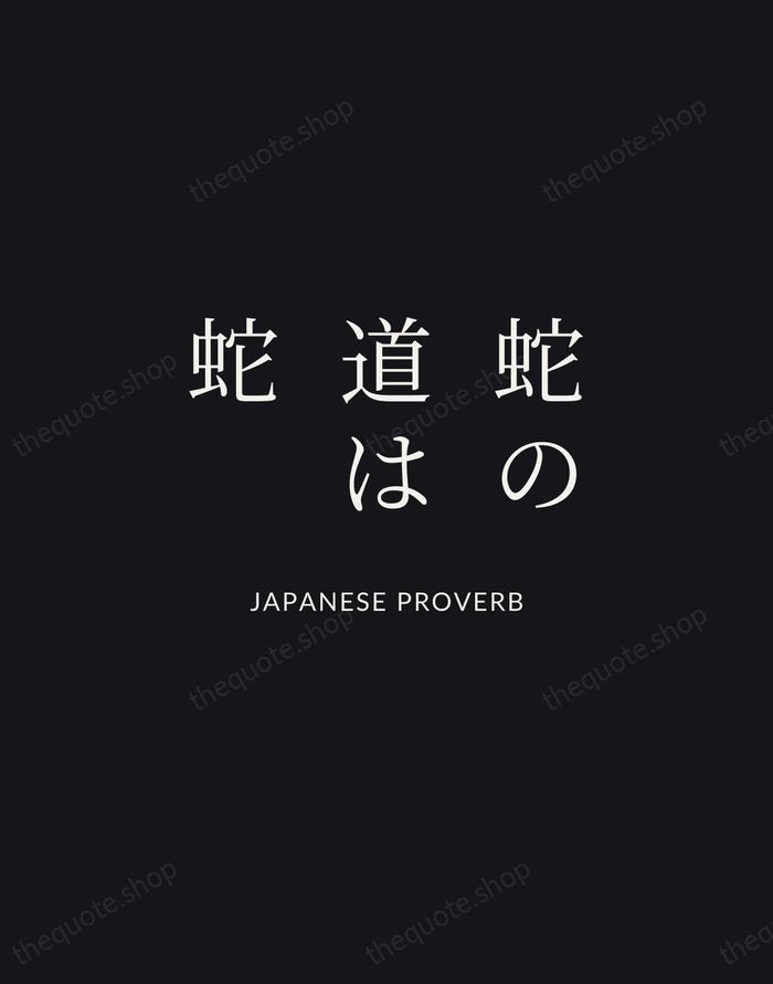 蛇の道は蛇 — Japanese Proverb | Printable Wall Art — Midnight Serif